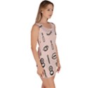 Makeup Tools Eye Mirror Pink Lip Sleeveless Bodycon Dress View3