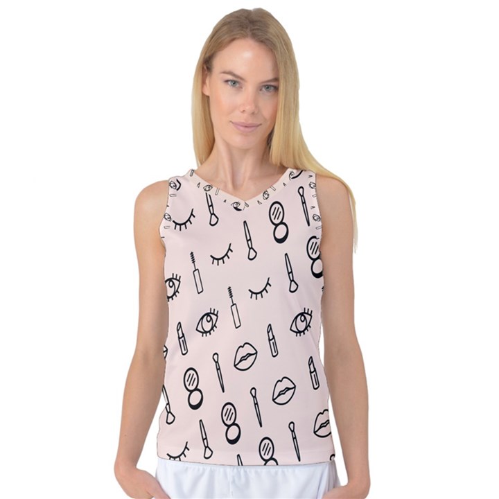 Makeup Tools Eye Mirror Pink Lip Women s Basketball Tank Top