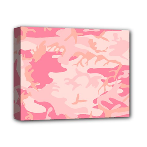 Initial Camouflage Camo Pink Deluxe Canvas 14  X 11  by Mariart