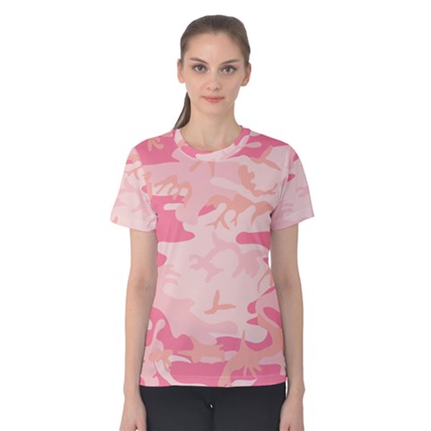 Initial Camouflage Camo Pink Women s Cotton Tee by Mariart