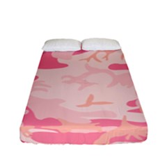 Initial Camouflage Camo Pink Fitted Sheet (full/ Double Size) by Mariart