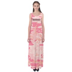 Initial Camouflage Camo Pink Empire Waist Maxi Dress by Mariart