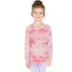 Initial Camouflage Camo Pink Kids  Long Sleeve Tee