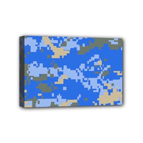 Oceanic Camouflage Blue Grey Map Mini Canvas 6  X 4  by Mariart