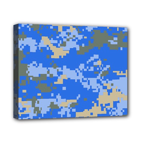 Oceanic Camouflage Blue Grey Map Canvas 10  X 8  by Mariart