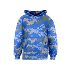 Oceanic Camouflage Blue Grey Map Kids  Pullover Hoodie