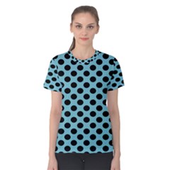 Polka Dot Blue Black Women s Cotton Tee