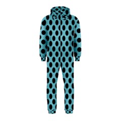 Polka Dot Blue Black Hooded Jumpsuit (kids) by Mariart