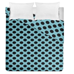 Polka Dot Blue Black Duvet Cover Double Side (queen Size) by Mariart