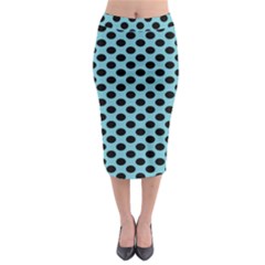 Polka Dot Blue Black Midi Pencil Skirt by Mariart