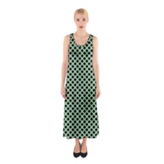 Polka Dot Green Black Sleeveless Maxi Dress by Mariart