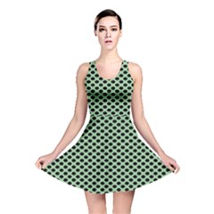 Polka Dot Green Black Reversible Skater Dress by Mariart