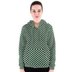 Polka Dot Green Black Women s Zipper Hoodie by Mariart