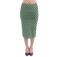 Polka Dot Green Black Midi Pencil Skirt by Mariart