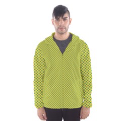 Polka Dot Green Yellow Hooded Wind Breaker (men) by Mariart