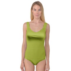 Polka Dot Green Yellow Princess Tank Leotard  by Mariart