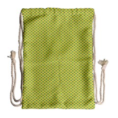 Polka Dot Green Yellow Drawstring Bag (large) by Mariart