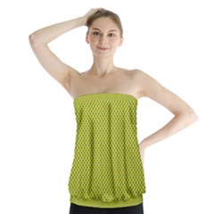 Polka Dot Green Yellow Strapless Top by Mariart