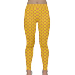 Polka Dot Orange Yellow Classic Yoga Leggings by Mariart