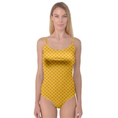 Polka Dot Orange Yellow Camisole Leotard  by Mariart