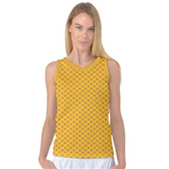 Polka Dot Orange Yellow Women s Basketball Tank Top by Mariart