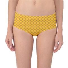 Polka Dot Orange Yellow Mid-waist Bikini Bottoms by Mariart