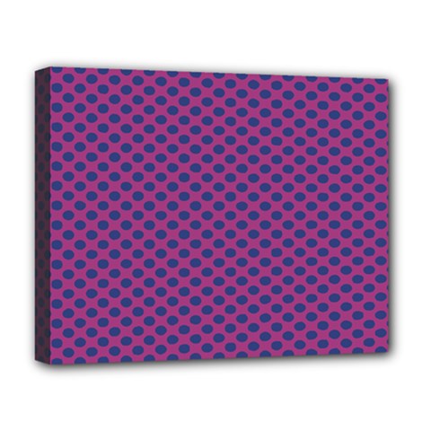 Polka Dot Purple Blue Deluxe Canvas 20  X 16   by Mariart