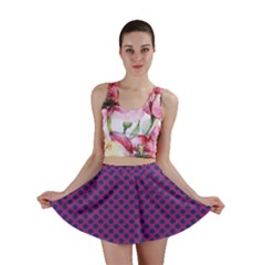 Polka Dot Purple Blue Mini Skirt by Mariart