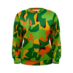 Initial Camouflage Green Orange Yellow Women s Sweatshirt by Mariart