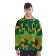 Initial Camouflage Green Orange Yellow Wind Breaker (men) by Mariart