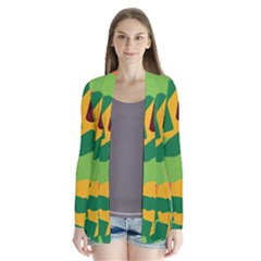 Initial Camouflage Green Orange Yellow Cardigans by Mariart