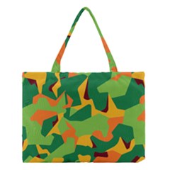 Initial Camouflage Green Orange Yellow Medium Tote Bag by Mariart