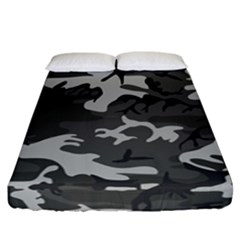 Initial Camouflage Grey Fitted Sheet (california King Size) by Mariart