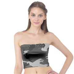 Initial Camouflage Grey Tube Top by Mariart