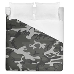 Initial Camouflage Grey Duvet Cover (queen Size) by Mariart