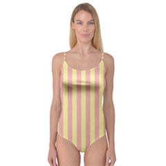 Pink Yellow Stripes Line Camisole Leotard  by Mariart