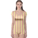 Pink Yellow Stripes Line Boyleg Leotard  View1