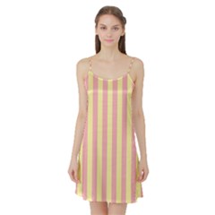 Pink Yellow Stripes Line Satin Night Slip by Mariart