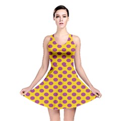 Polka Dot Purple Yellow Reversible Skater Dress by Mariart