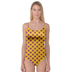 Polka Dot Purple Yellow Camisole Leotard  by Mariart