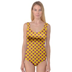 Polka Dot Purple Yellow Princess Tank Leotard  by Mariart