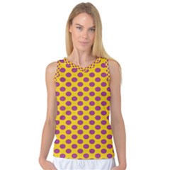 Polka Dot Purple Yellow Women s Basketball Tank Top by Mariart