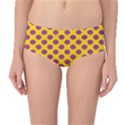 Polka Dot Purple Yellow Mid-Waist Bikini Bottoms View1