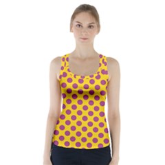 Polka Dot Purple Yellow Racer Back Sports Top