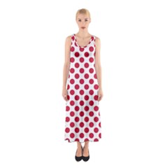 Polka Dot Red White Sleeveless Maxi Dress by Mariart