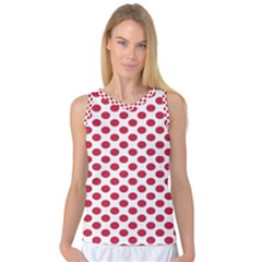 Polka Dot Red White Women s Basketball Tank Top by Mariart