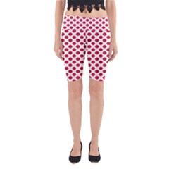 Polka Dot Red White Yoga Cropped Leggings by Mariart