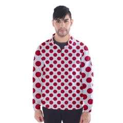 Polka Dot Red White Wind Breaker (men) by Mariart