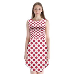 Polka Dot Red White Sleeveless Chiffon Dress   by Mariart