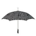 Plaid Black White Straight Umbrellas View3